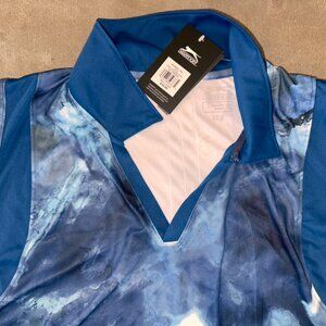 Slazenger Pin Tuck SLVS Polo - Blue Marble - SIze XXL